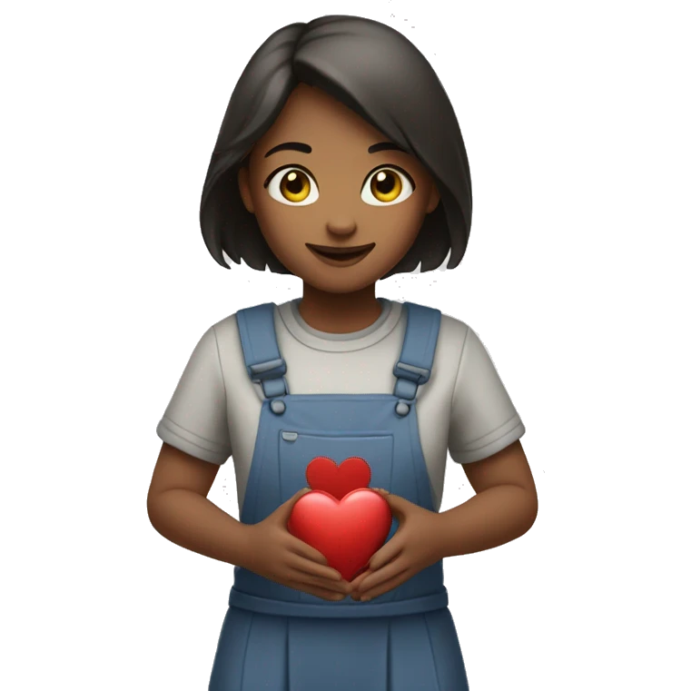 a blomce girl giving a heart emoji