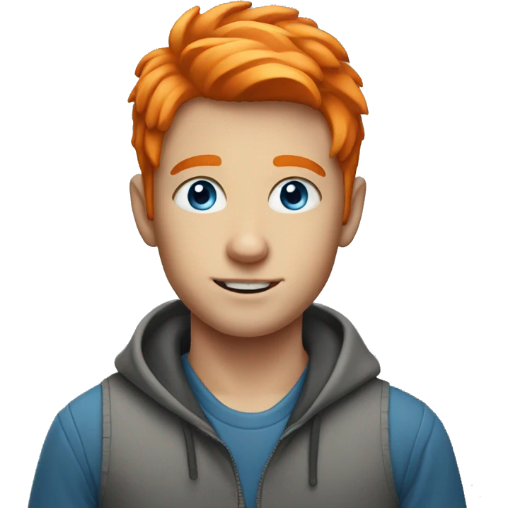A boy with orange hair and blue eyes  emoji