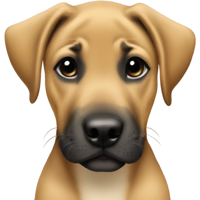 Black mouth cur puppy smiling  emoji