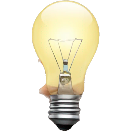 there is a light bulb in the open palm of your hand emoji