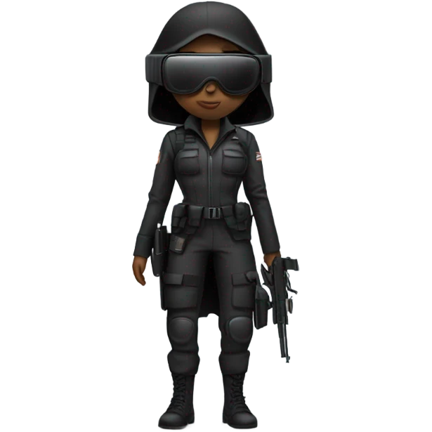 spy ninja black girl emoji