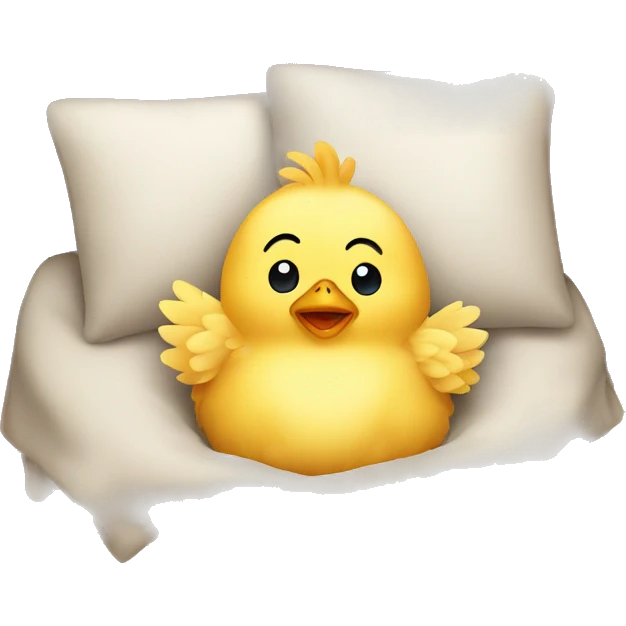 baby chicken laying in a bed emoji