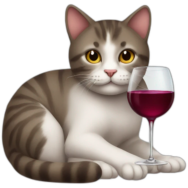 A cat drink wine emoji