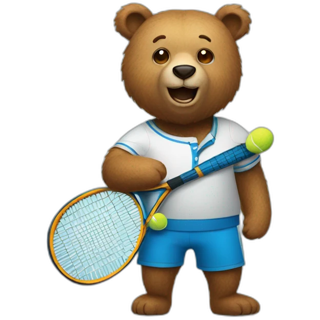 Bear with a tennis racket emoji