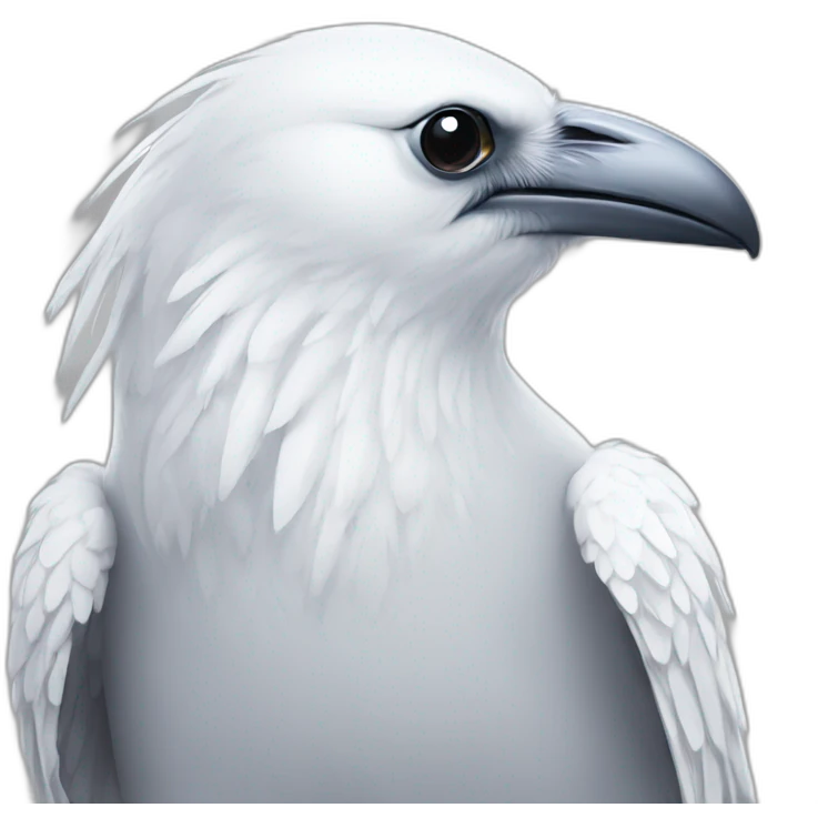 a white raven with a white beak emoji