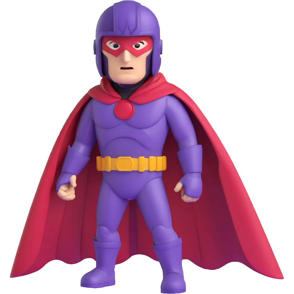 Magneto Marvel character with red helmet and purple cape emoji