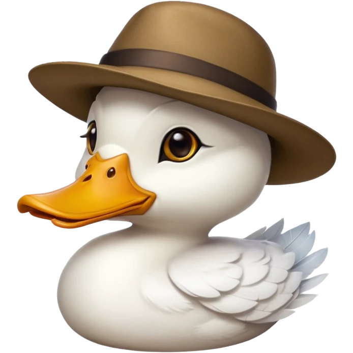 Duck with hat emoji