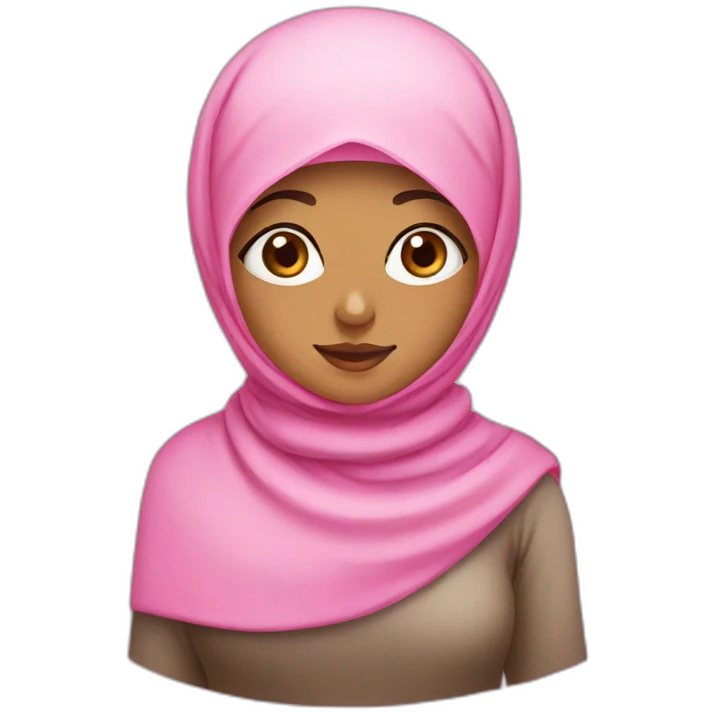 muslim girls in pink hijab  emoji