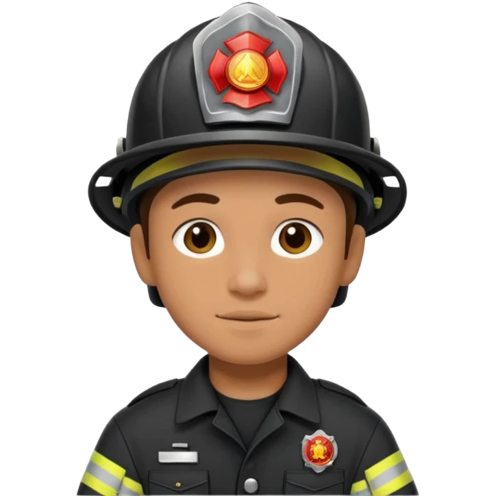 Firefighter with Black uniform emoji