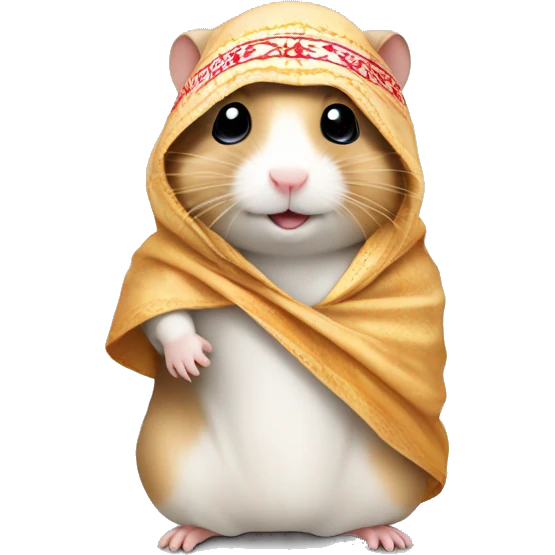 An Arab hamster wearing a thobe and shemagh emoji