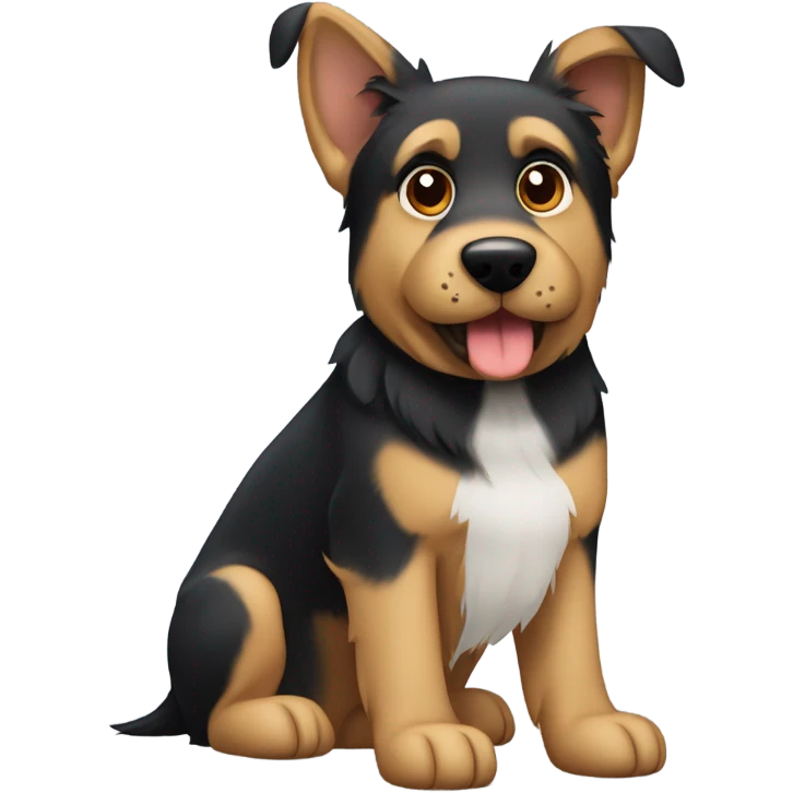 German Shepard and Schnauzer mix dog with uncropped ears emoji
