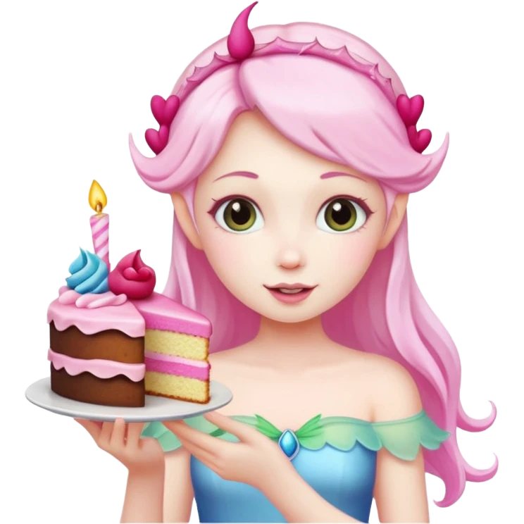 Fairy with cake emoji