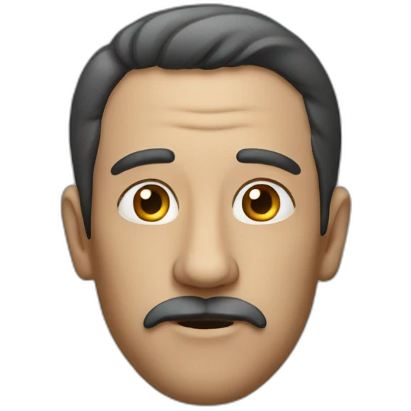 A man who lies with a long nose emoji