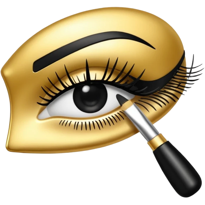generate black and gold maskara emoji