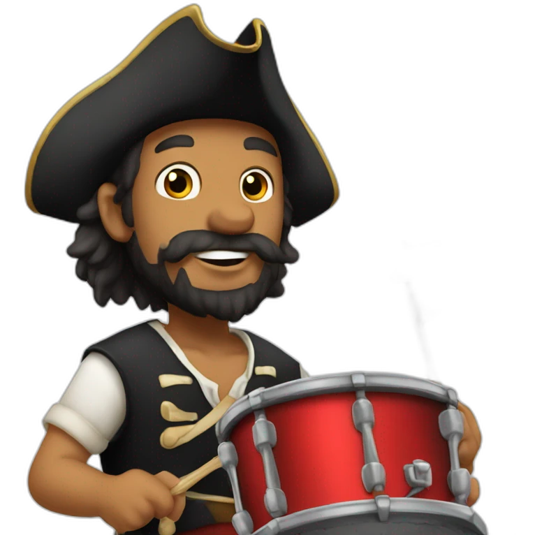 beardless pirate drummer emoji
