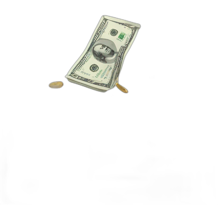 Money falling emoji