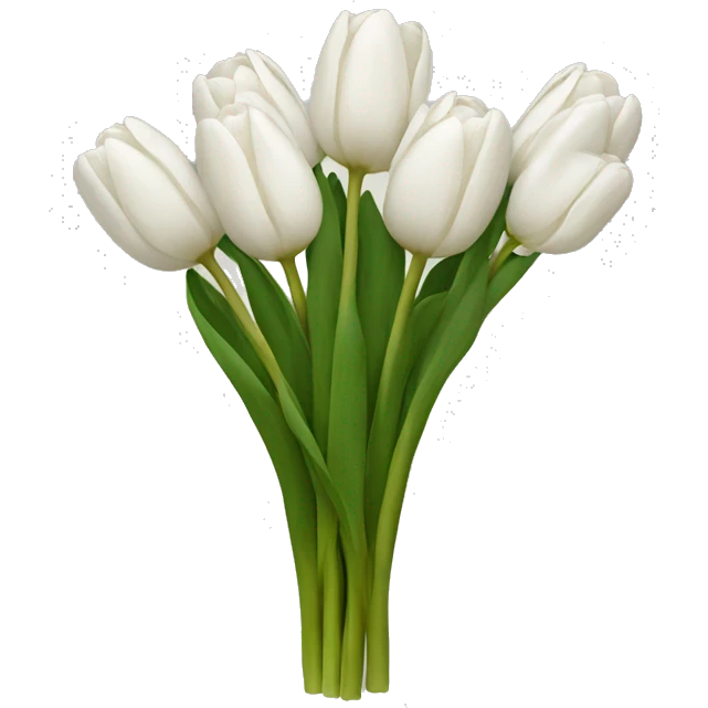 white tulip bouquet  emoji