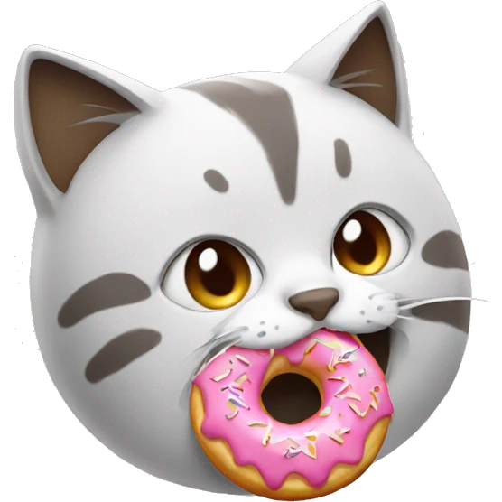 Cat eating donut emoji