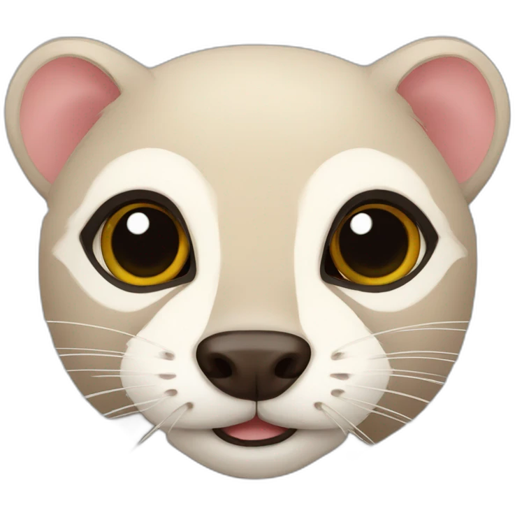 Ferret, its fur marking is a mask across the eyes emoji