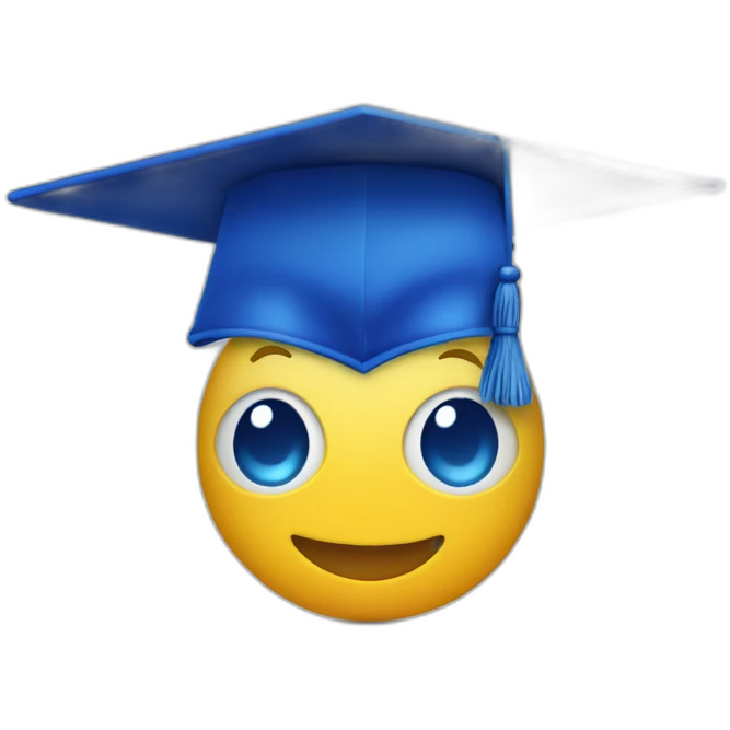 graduation hat blue emoji
