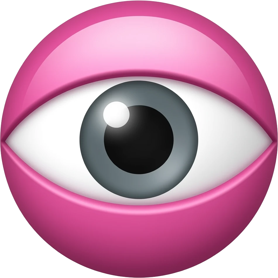 Round Evil eye emoji in pink colour emoji