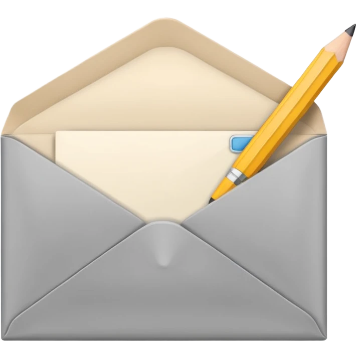 an envelope with a paper and pencil emoji