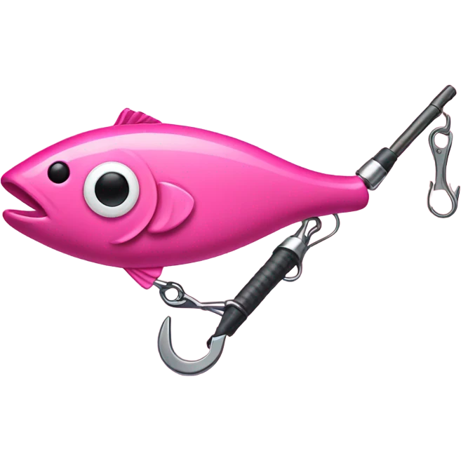 Pink fishing tackle emoji