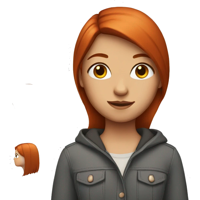 girl with straight red hair and brown eyes  emoji