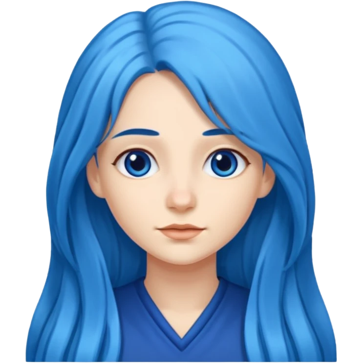 Long Blue Hair Woman emoji