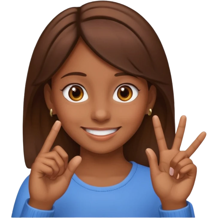 👂🏾🤏🏾 combined with a smile, girl emoji