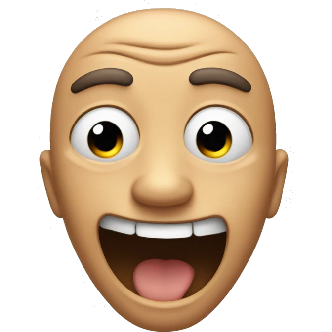 A face with eyes wide, grinning anxiously, forehead in wrinkles and two hands throwing peace signs emoji