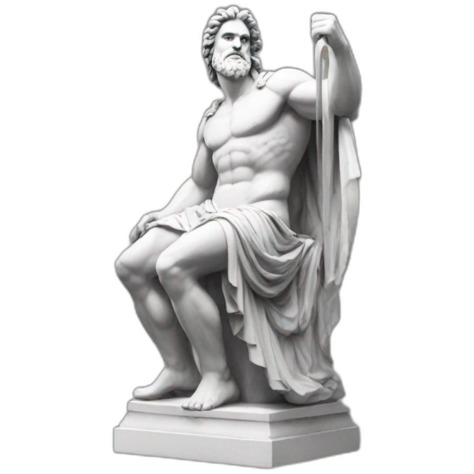 Zeus with thunder greek statue emoji