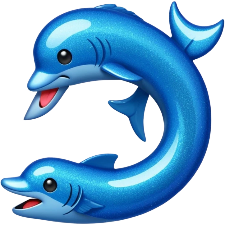 glitter azul-marinho tubarão emoji