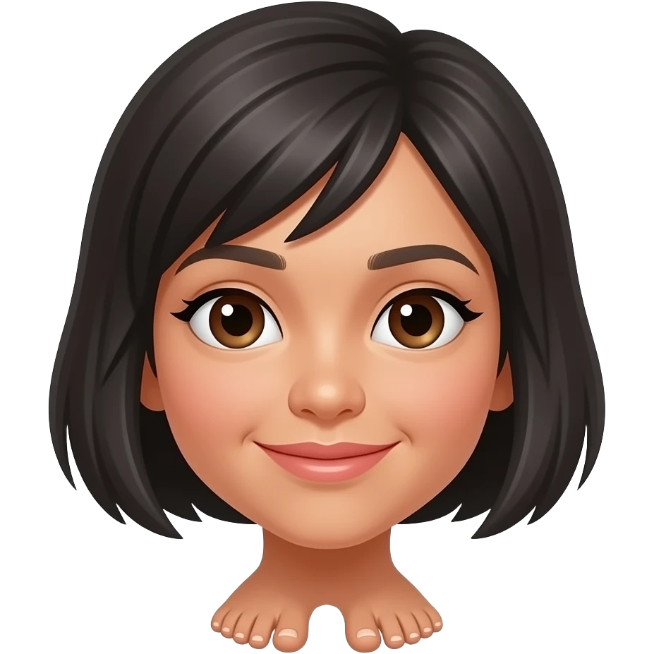 Filipino girl age 20s short hair with feet swim shorts emoji