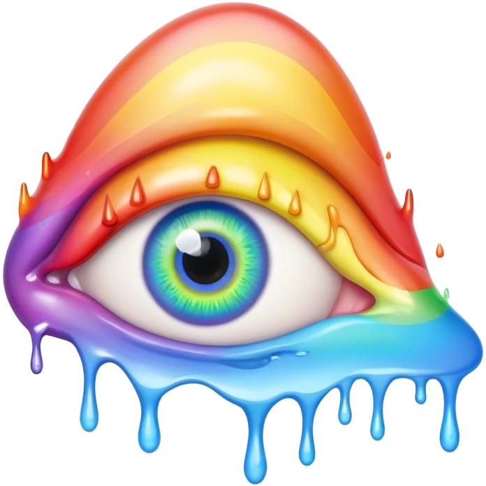 melted surreal rainbow eye emoji