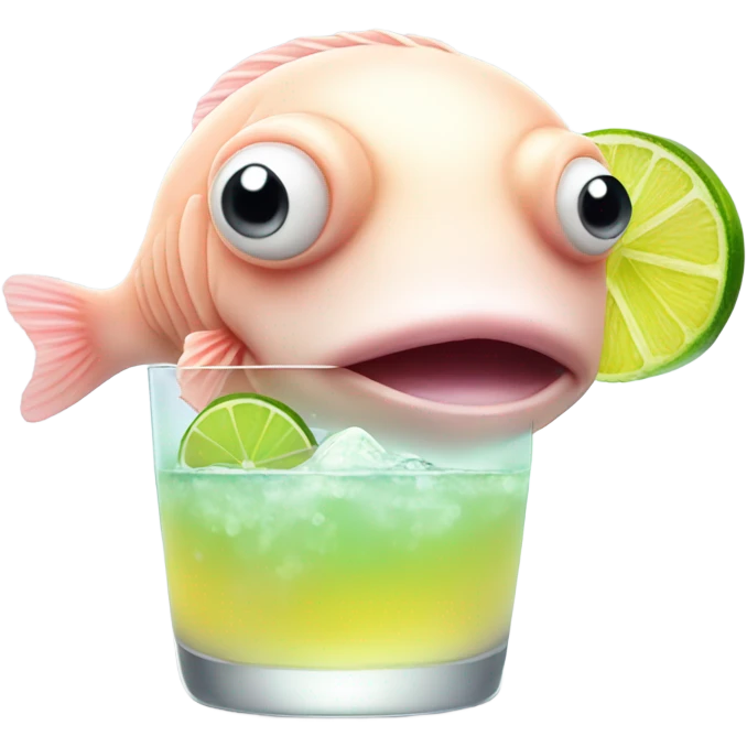 Blob fish with a margarita  emoji