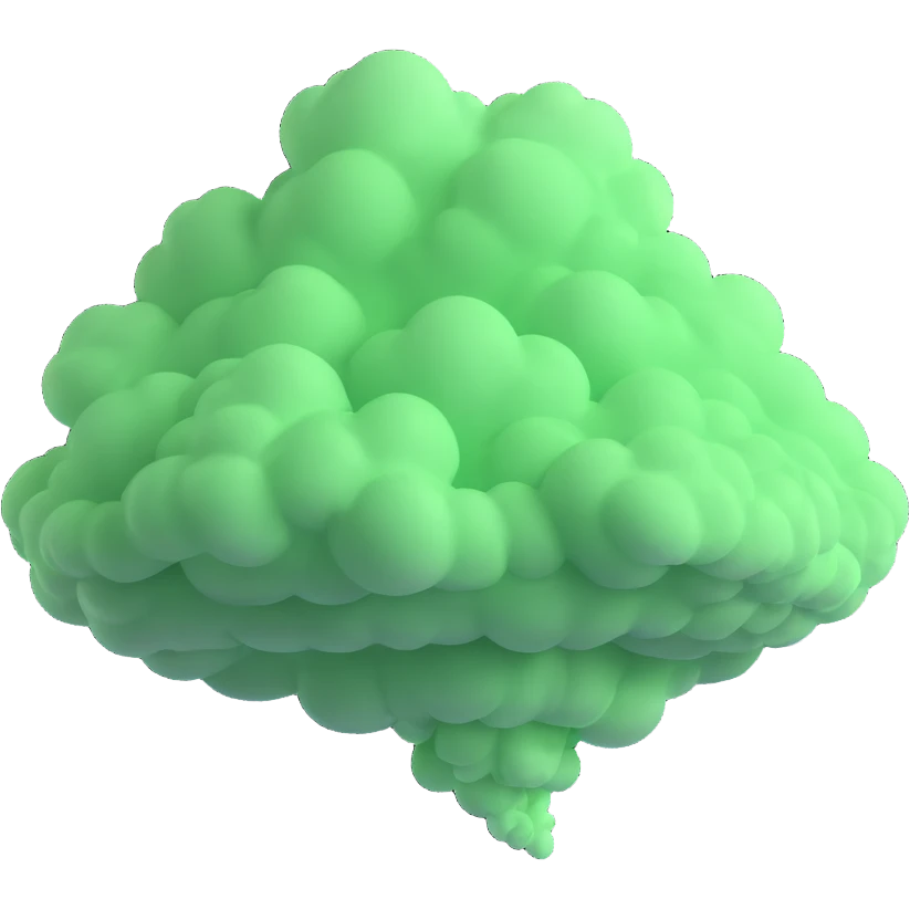 rising cloud of green smoke after explosion emoji