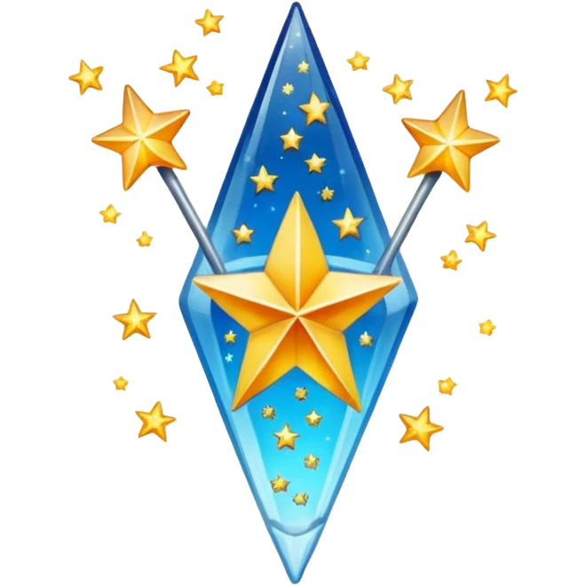 fleche verre le haut avec des etoile a cote pixeliser emoji