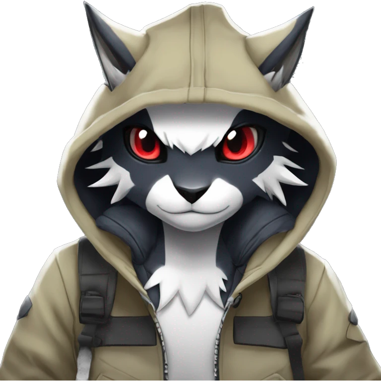 Dark Anthro Cool Litten-Absol-Zangoose-Pokémon Punk Techwear Hoodie Cargo Collar emoji