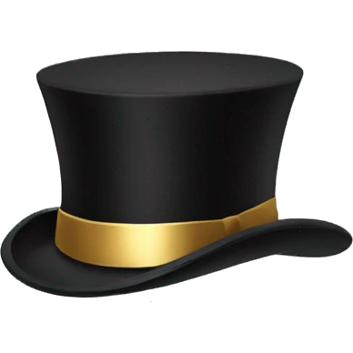 Black top hat with gold band emoji