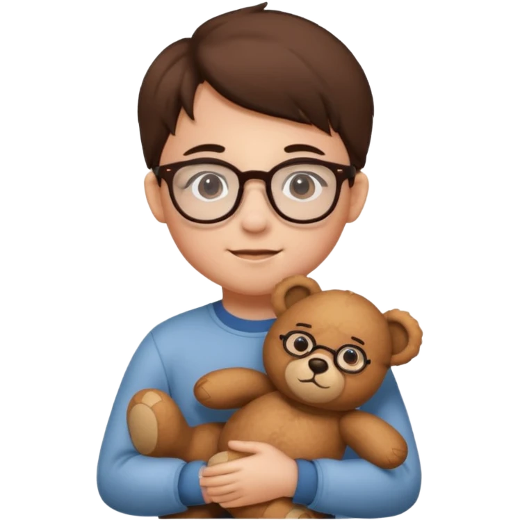 kid wearing glass with teddy bear  emoji