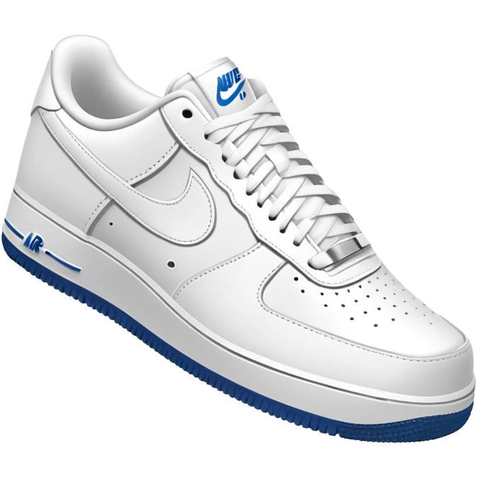 Classic white Nike Air Force 1 low top sneaker with air cushioning emoji