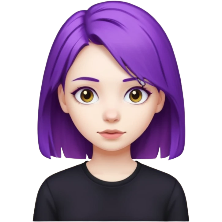 purple haired kid girl emoji