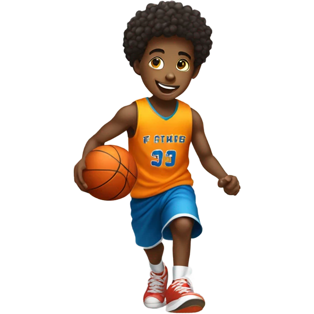 Black kid playing basketball  emoji