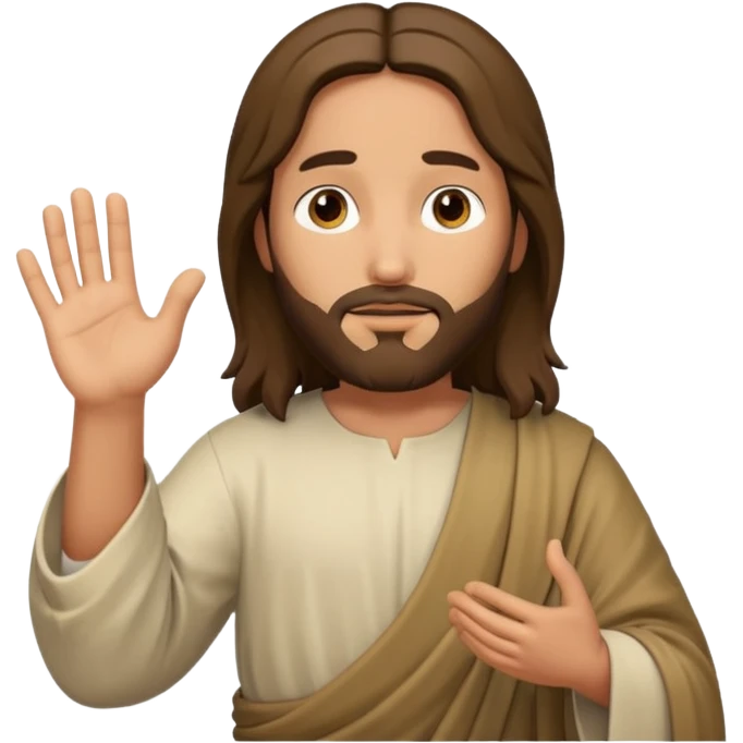 Jesus holding hands out emoji