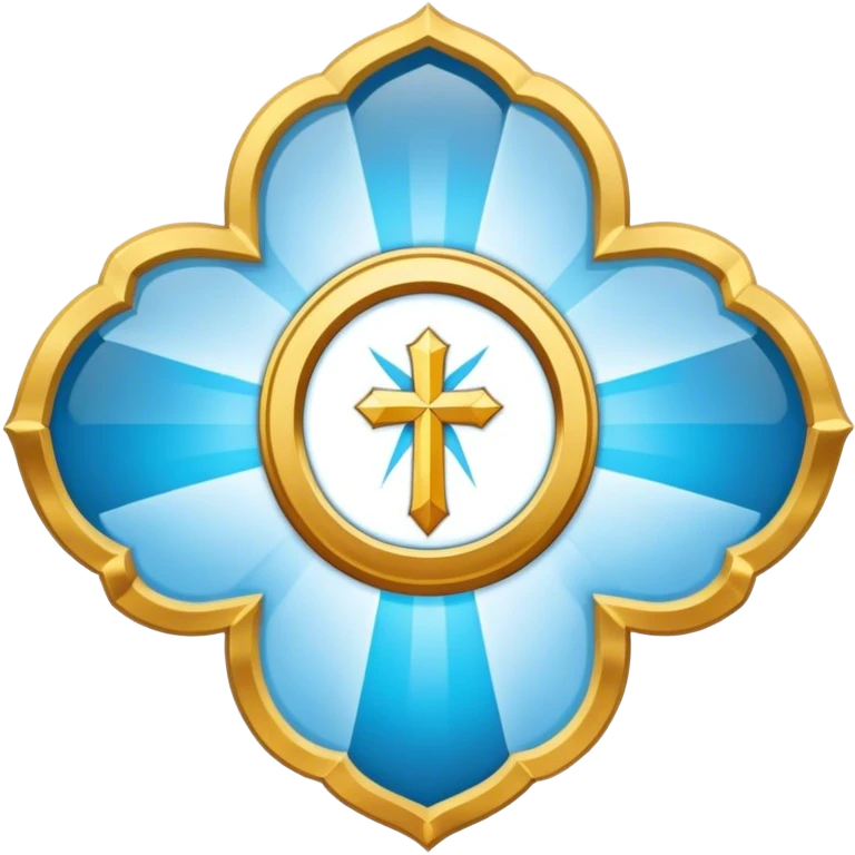 Apostle's emblem with a touch of light blue holy emoji