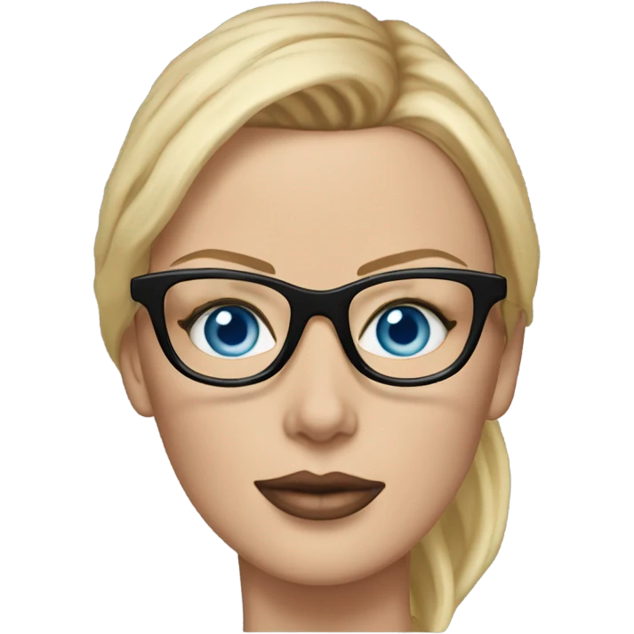 ultra realistic charlize theron, blue eyes, wearing shirt and black glasses  emoji