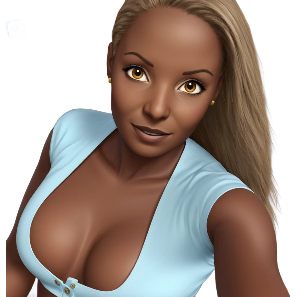 realistic dark-skinned beauty portrait emoji