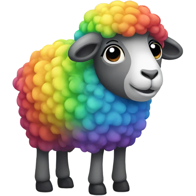 Rainbow sheep emoji