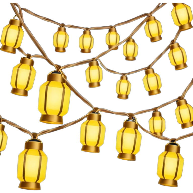 Yellow lantern string lights emoji